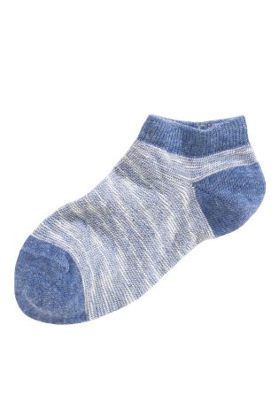 Blue Textured Trainer Socks Five Pack (Older Boys)